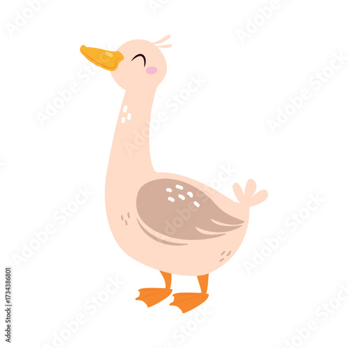Goose as Farm Animal and Poultry Vector Illustration