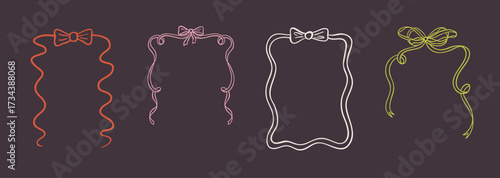 Minimalist hand drawn border collection with elegant curves, French swirls, and decorative elements. Great for autumn wedding templates, birthday cards, or romantic invitations.