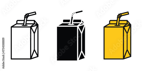 Juice box icon vector. simple beverage convenience symbol. vector illustration.