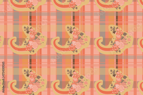 Rustic Style  Warmth with Thanksgiving, Autumn harvest Seamless Pattern for Fabric, table linens, greeting cards, scrapbook paper, wall art