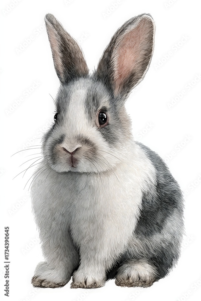Obraz premium Adorable Bunny Illustration for Spring Themes