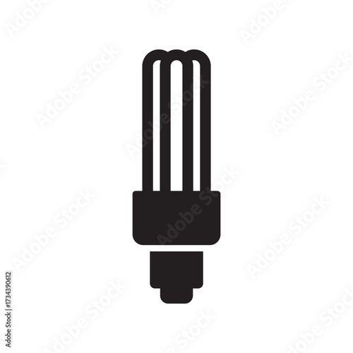 Solid Glyph Compact Fluorescent Lamp (CFL) Icon