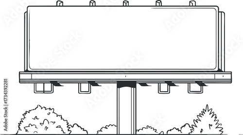 A blank billboard ready for advertising, surrounded by trees and greenery in an urban setting..