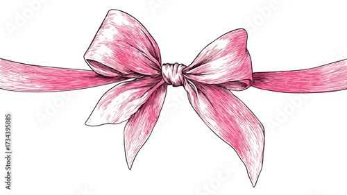 Pink Ribbon with Bow Tied Professionally | Elegant and Graceful Ribbon Design