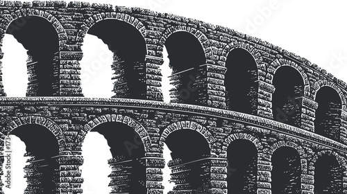 Detailed sketch of the ancient Roman Colosseum showcasing its iconic arches and structure..