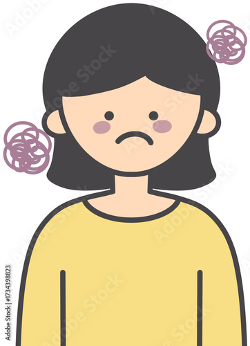 Upset Sad Worried Person Illustration