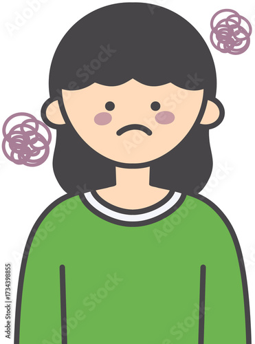 Upset Sad Worried Person Illustration