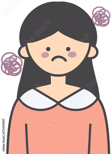 Upset Sad Worried Person Illustration
