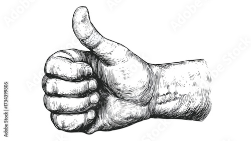 Hand Showing Thumbs-Up Vector Illustration in Carton Style