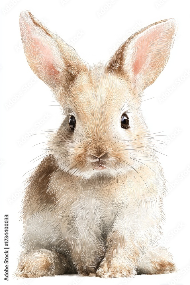 Obraz premium Cute Bunny Illustration for Spring Theme