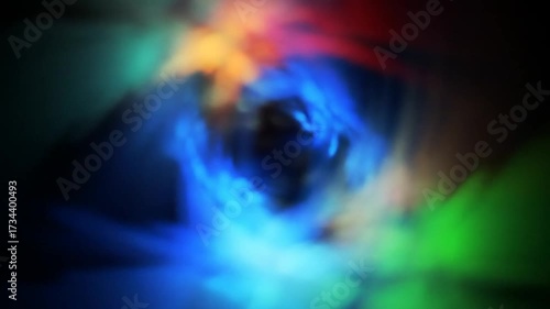 Abstract colorful light vortex effect on black background for creative use