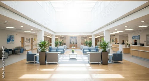 Bright Modern Waiting Area Interior Design in a Medical Center Clinic