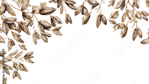 Cumin Seeds Backdrop Surface Decoration Vector