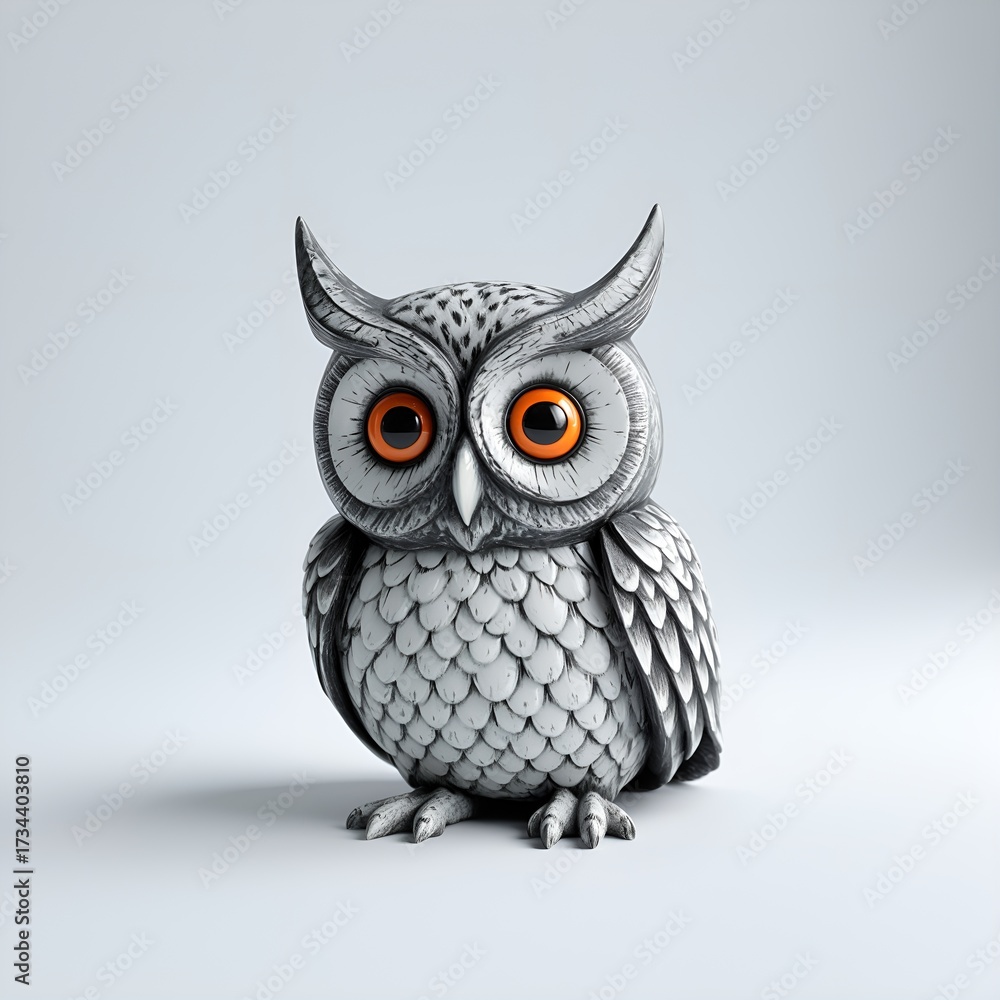 Obraz premium Elegant Owl on a Smooth Surface – Halloween Theme