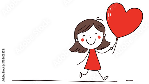 Happy Girl Cartoon Vector Illustration: Adorable Smiling Character for Designs
