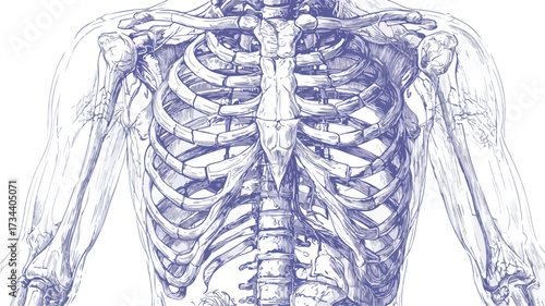 Professional Detailed Vector Illustration Focused on Midsection Anatomy