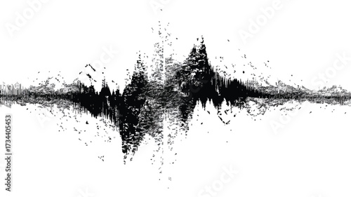 Abstract Distorted Grunge Layer with Noise Destruction Vector Illustration