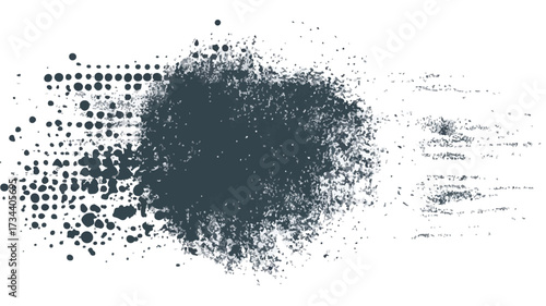 Distressed Dotted Design Element in Duo Tone Grunge Style