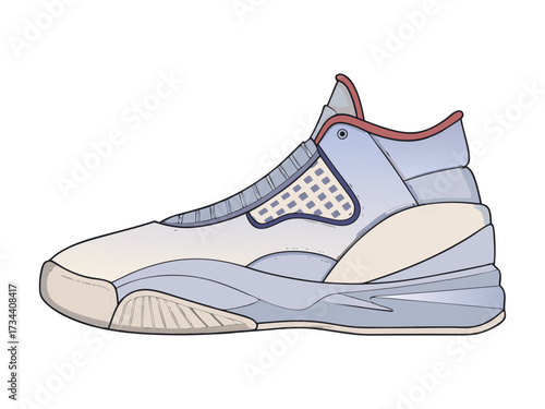 A pair of new sport shoes (sneakers) isolated on a white background is fashionable footwear