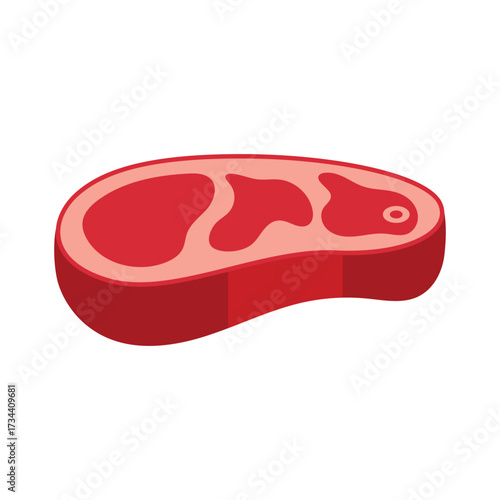 Steak meat flat vector illustration isolated on white background