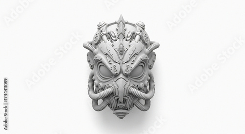 Intricate sculptural face emblem detailed carving textured ancient design mysterious symbol intricate artwork highly textured ornate motif