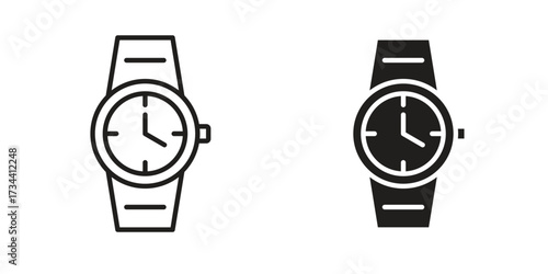 Wristwatch icons simple vector set. logo sign symbol set
