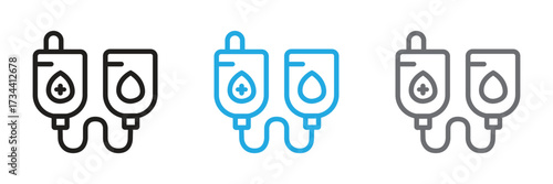 Modern line art conveying urgent blood donation. Perfect for medical campaigns, healthcare awareness, and encouraging community support for saving lives through transfusion.