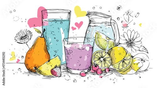 Hydration and Healthy Diet Concept with Water - 3300a2bd-6242-4f62-b86d-5ab566cda722