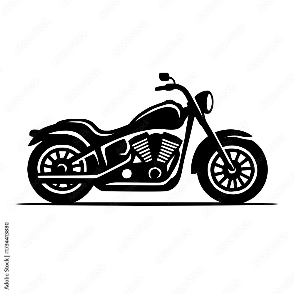 Obraz premium Ride the edge of design. This bold motorcycle vector roars with attitude—perfect for tattoos, apparel, or branding that demands power and freedom.