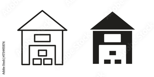 Warehouse icons simple vector set. logo sign symbol set