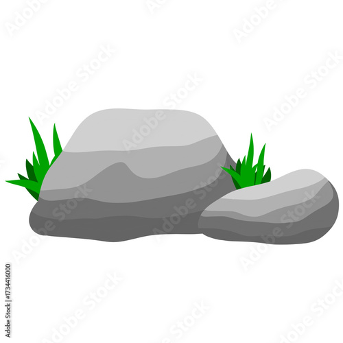 Photography zen stones with green grass