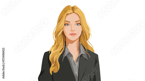 Confident Blond Businesswoman Standing Professional Portrait
