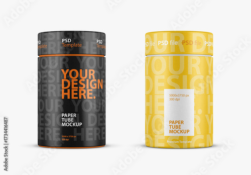 Textured Paper Tube packaging Mockup