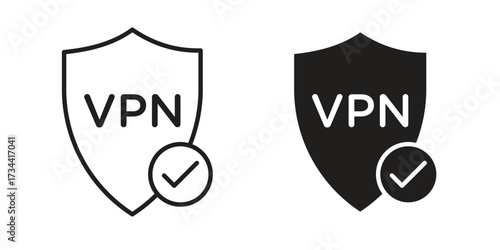 Virtual private network icons simple vector set. logo sign symbol set