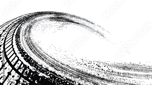 Detailed Tire Track Texture for Vector Print Banner Design