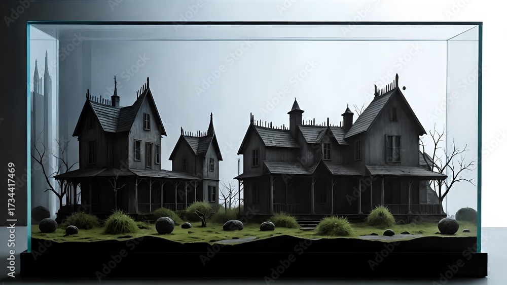 Obraz premium Mysterious Night Sky with Bats and Crows