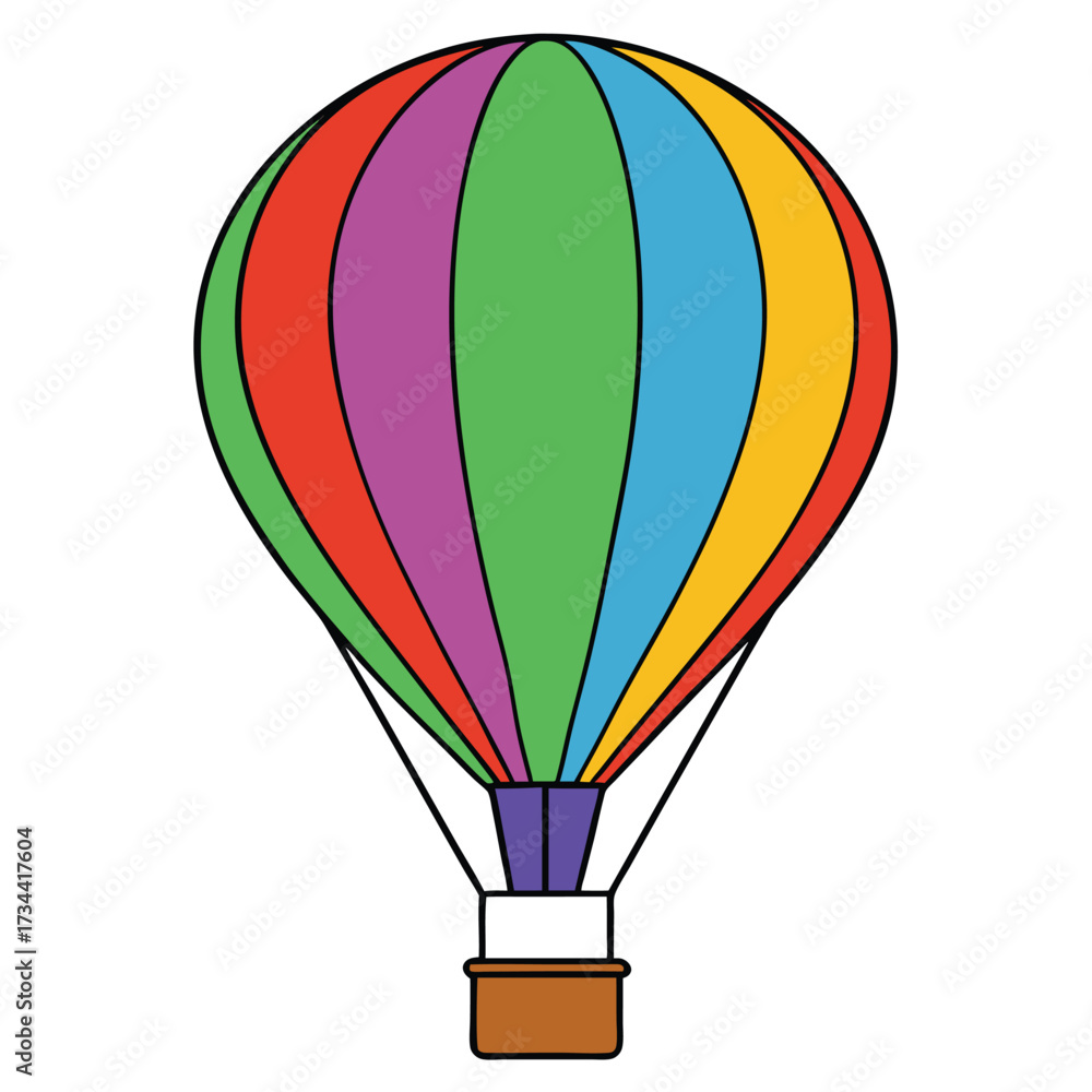 Naklejka premium Colorful hot air balloon, ready for adventure