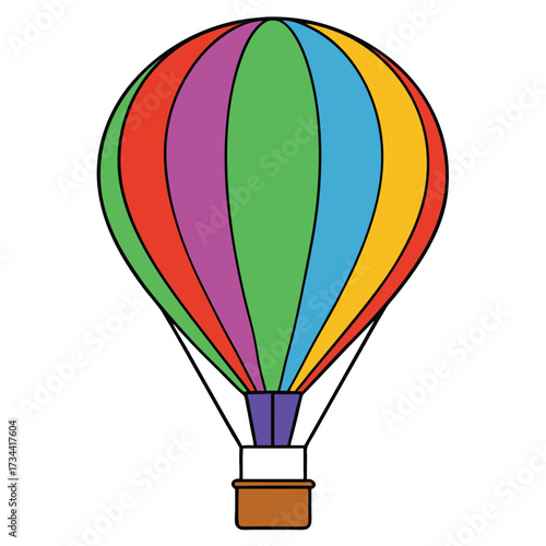 Colorful hot air balloon, ready for adventure