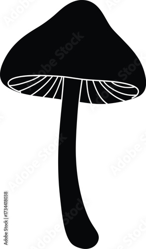 Black mushroom vector illustration scalable icon for graphic design projects