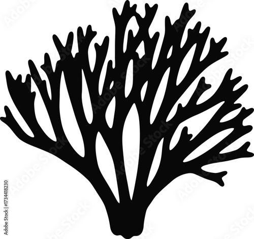 Stylized black mushroom vector illustration for graphic design and nature themes
