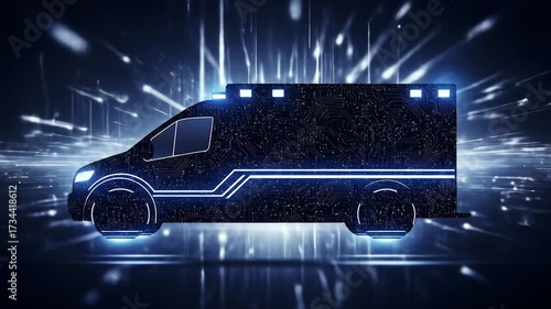 Futuristic Ambulance Concept - High-Tech Emergency Vehicle of the Future.