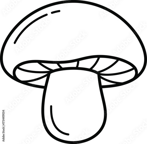 Hand drawn mushroom vector illustration scalable icon for food and nature designs
