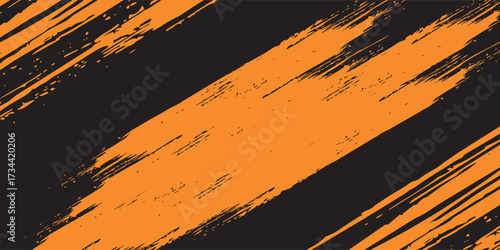 orange black brush Car sticker wrap pattern banner abstract sporty lines. illustration eps 10