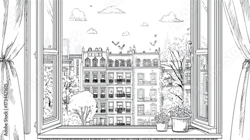 Urban Residents Observing Neighbors Through Window Frames