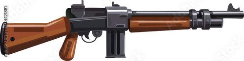 Isolated black pistol and bullets on white, a symbol of danger and protection in military and police security operations