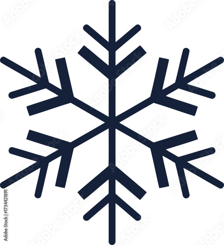 Geometric snowflake icon winter holiday symbol vector
