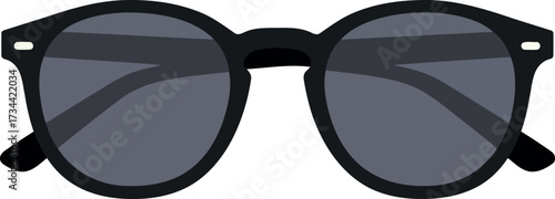Stylish black round sunglasses classic eyewear fashion accessory summer vision protection vector