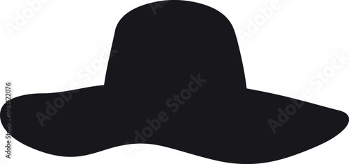 Elegant wide brim sun hat silhouette for summer fashion vector
