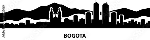 Bogotá skyline illustration in black and white