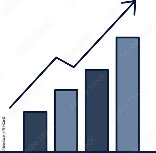 📈 business growth bar chart upward trend arrow data analysis finance vector